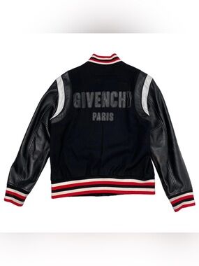 Givenchy Black Leather Varsity Jacket